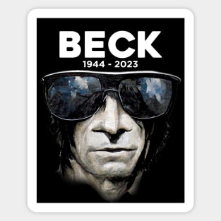 Jeff Beck No 5: Rest In Peace 1944 - 2023 (RIP) on a Dark Background Sticker